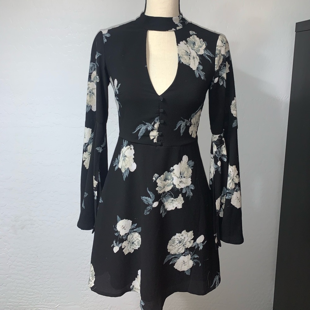 Black floral dress